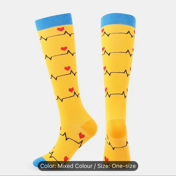 5 Pairs Medical Novelty Pattern Compression Knee High Socks - Picture 4 of 9